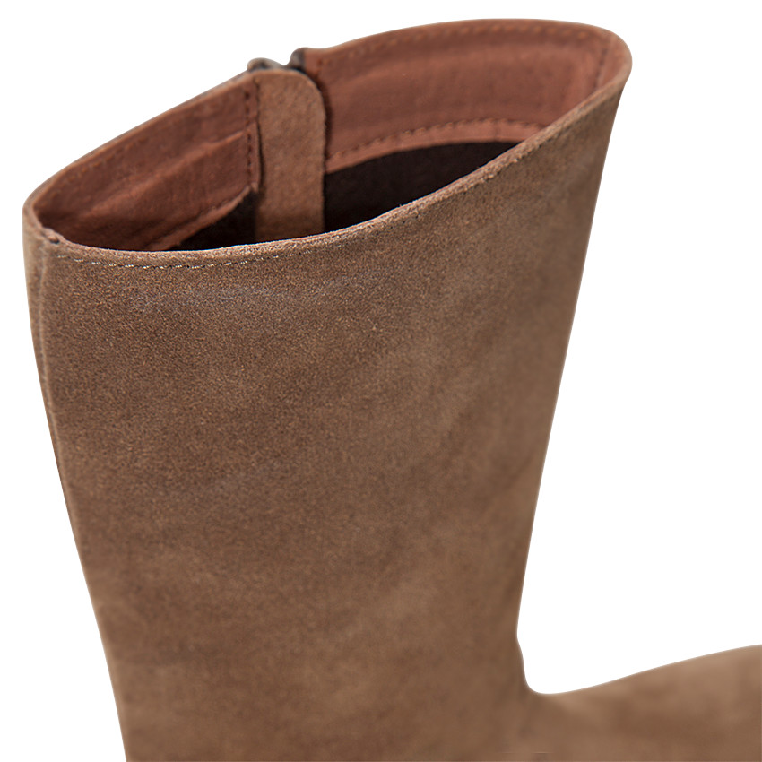 Botas de cuero de ante camel 