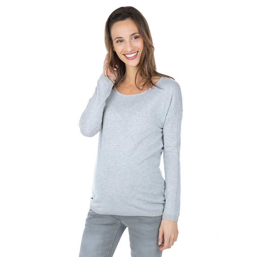 Jersey de premamá de punto fino y calado 