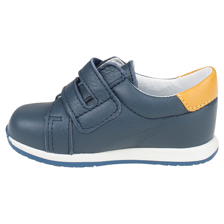 Zapatillas de deporte de caña baja con velcro de cuero bandas en contraste 