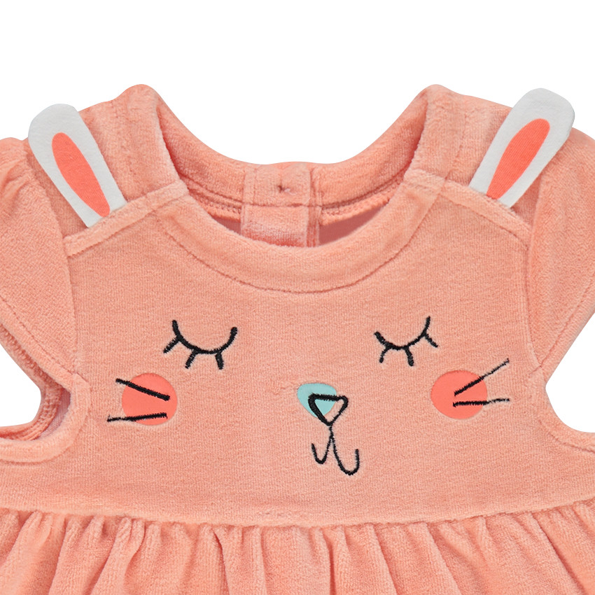 Conjunto de 3 piezas de camiseta con estampado, vestido de terciopelo y legging 