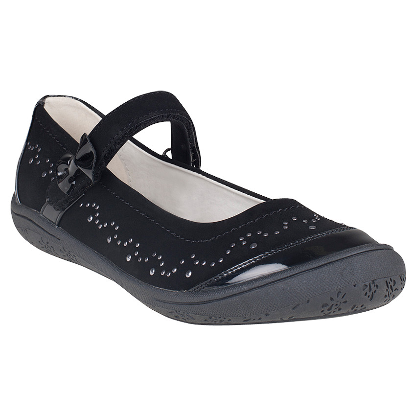 Zapatos merceditas con cinta de color negro con remaches 