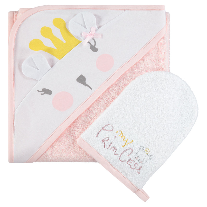 Set de capa y guante de baño con estampado de koala para niña 