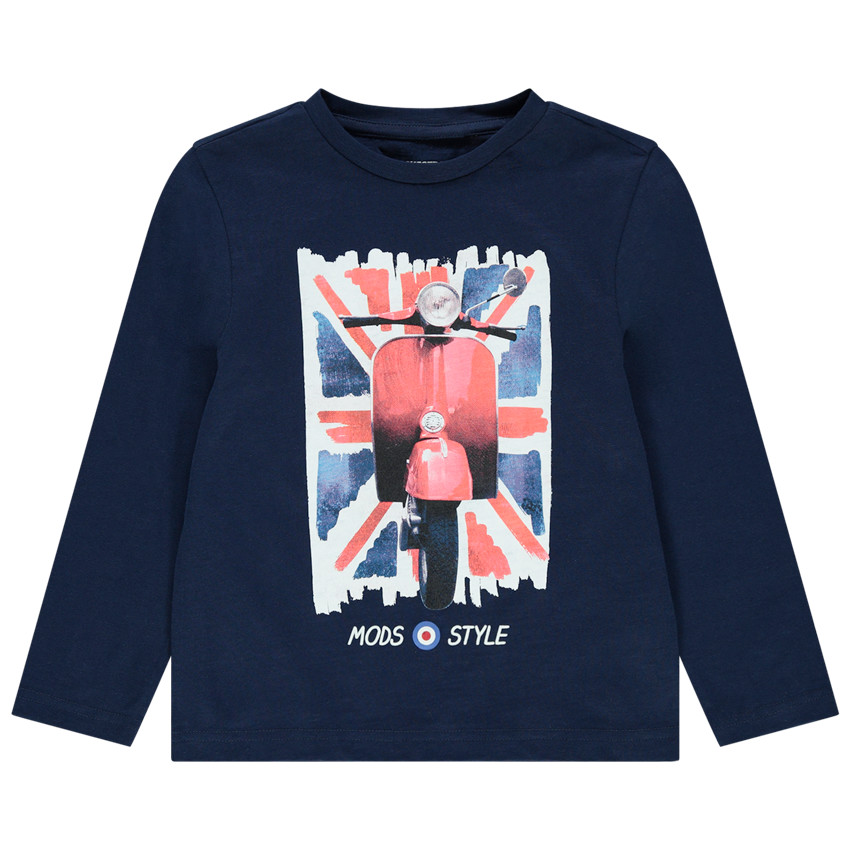 T-shirt manches longues en coton bio à motif fantaisie 