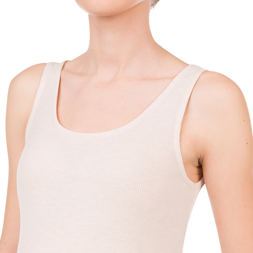 Camiseta acanalada sin mangas de premamá de color liso 