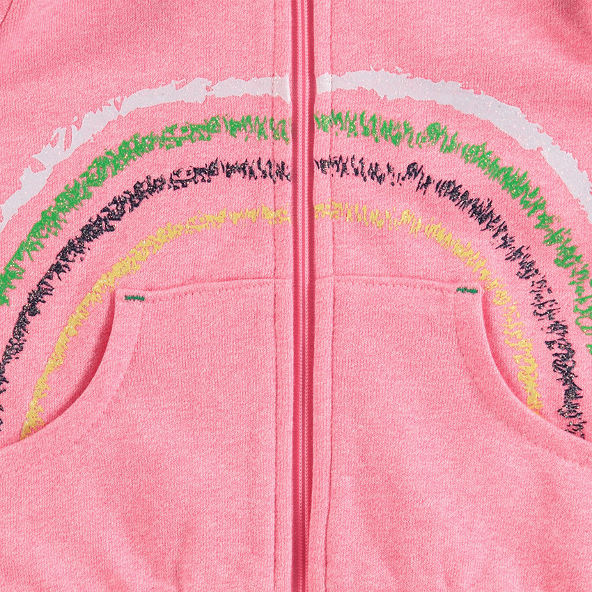 Chaqueta de felpa con capucha y arcoíris estampado  Additional Chaqueta de felpa con capucha y arcoíris estampado