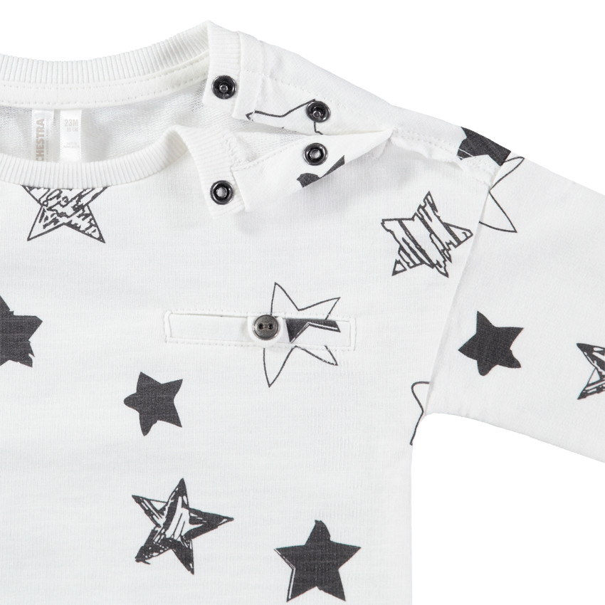 Camiseta de manga larga de punto con estampado de estrellas all over  Additional Camiseta de manga larga de punto con estampado de estrellas all over