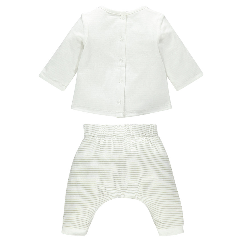 Conjunto camiseta manga larga pantalón reversible de algodón bio 