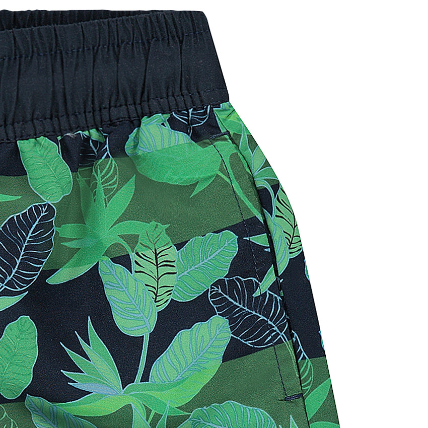 Júnior - Bermudas de baño con estampado vegetal y rayas 