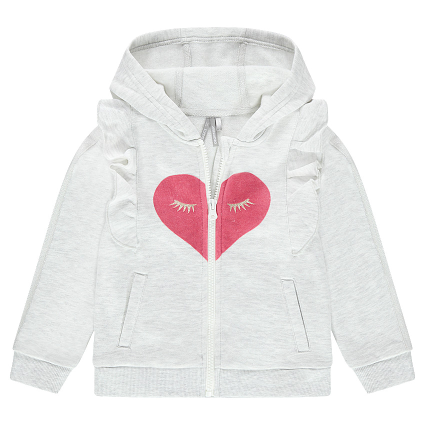 Chaqueta de felpa con capucha y volantes y dibujo de fantasía  Additional Chaqueta de felpa con capucha y volantes y dibujo de fantasía