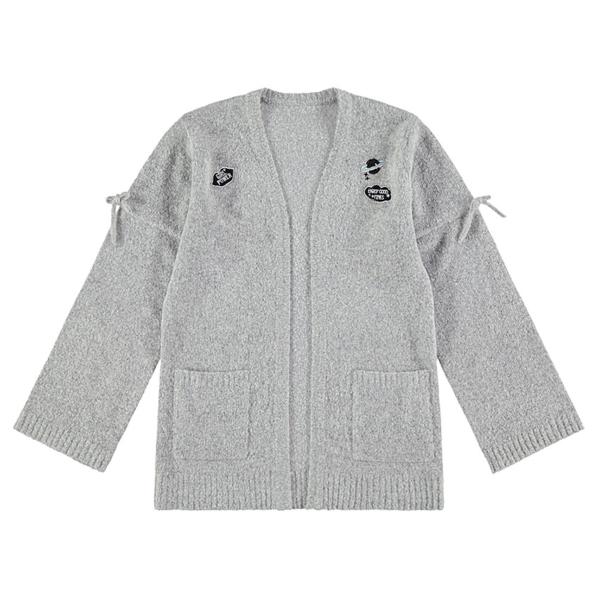 Júnior - Chaqueta de punto jaspeado con parches y lazos  Additional Júnior - Chaqueta de punto jaspeado con parches y lazos