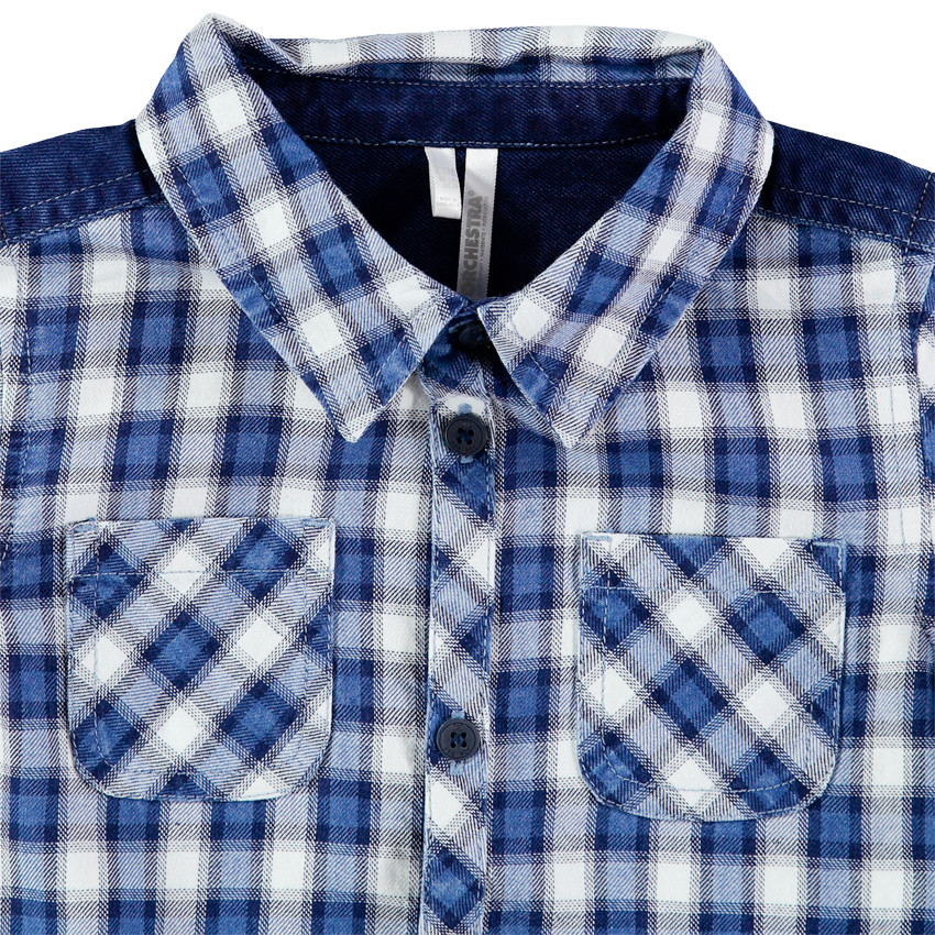 Camisa de cuadros con bolsillos y aplicaciones vaqueras  Additional Camisa de cuadros con bolsillos y aplicaciones vaqueras