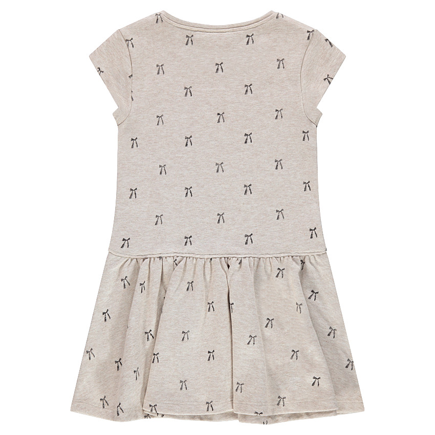 Vestido de muletón con estampado de lazos y Minnie 