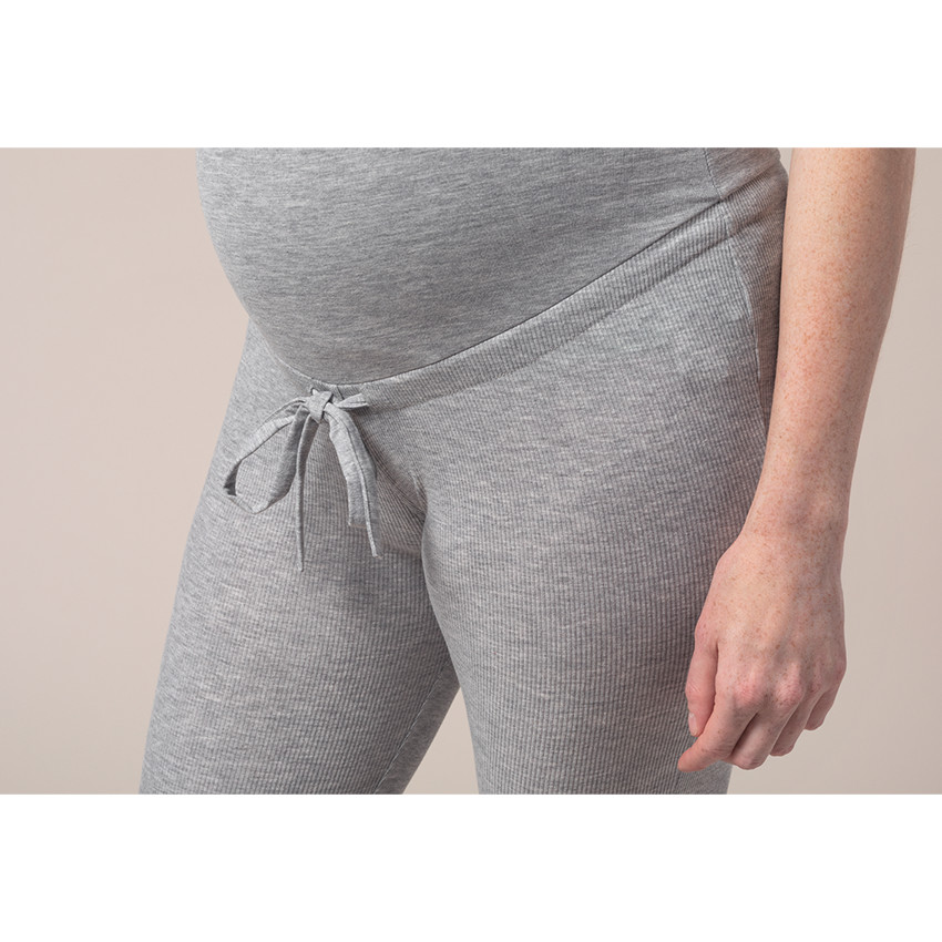 Pantalón de pijama de premamá de punto jaspeado acanalado 