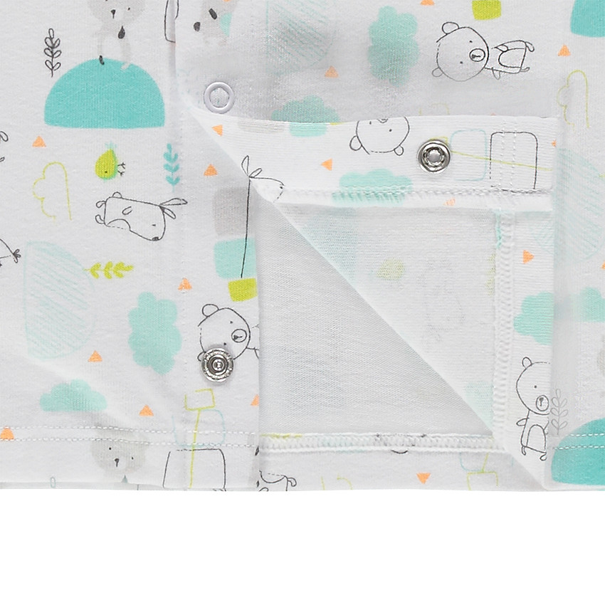 Conjunto de peto largo de muletón con camiseta de punto estampado all over 