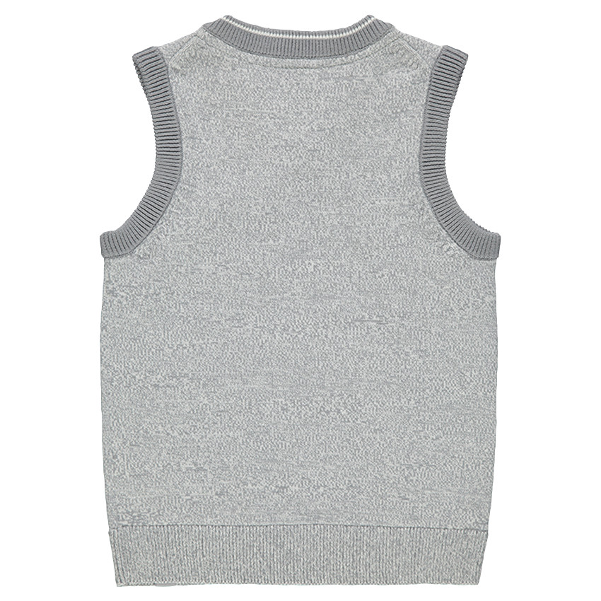 Pull sans manches col V avec poche fantaisie 