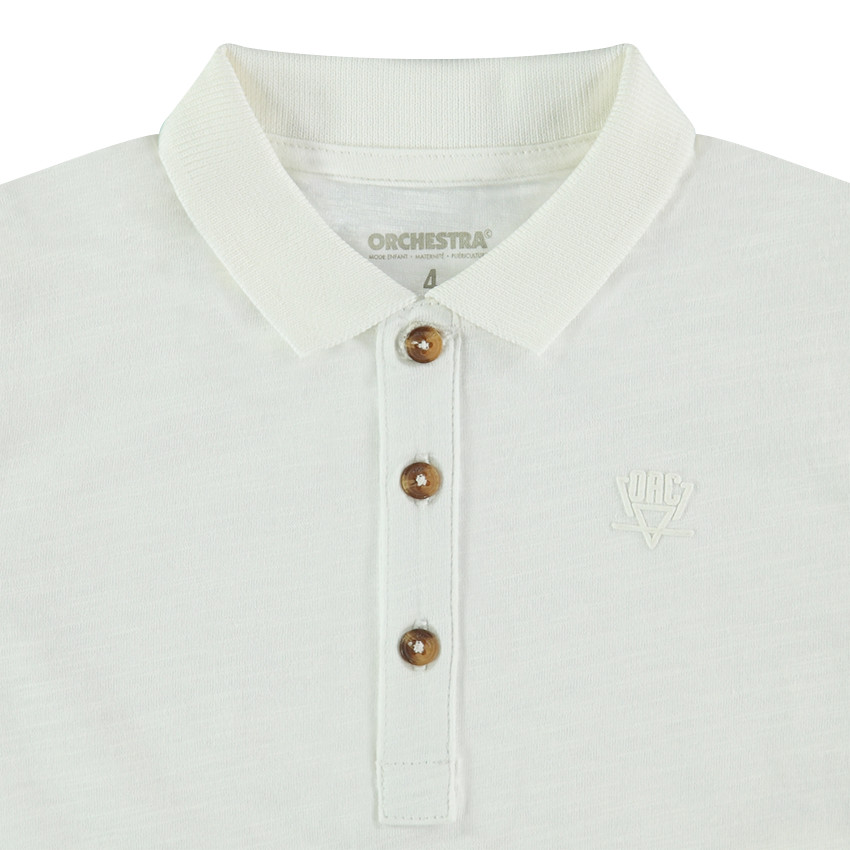 Júnior - Polo de manga larga de punto slub con logo estampado 