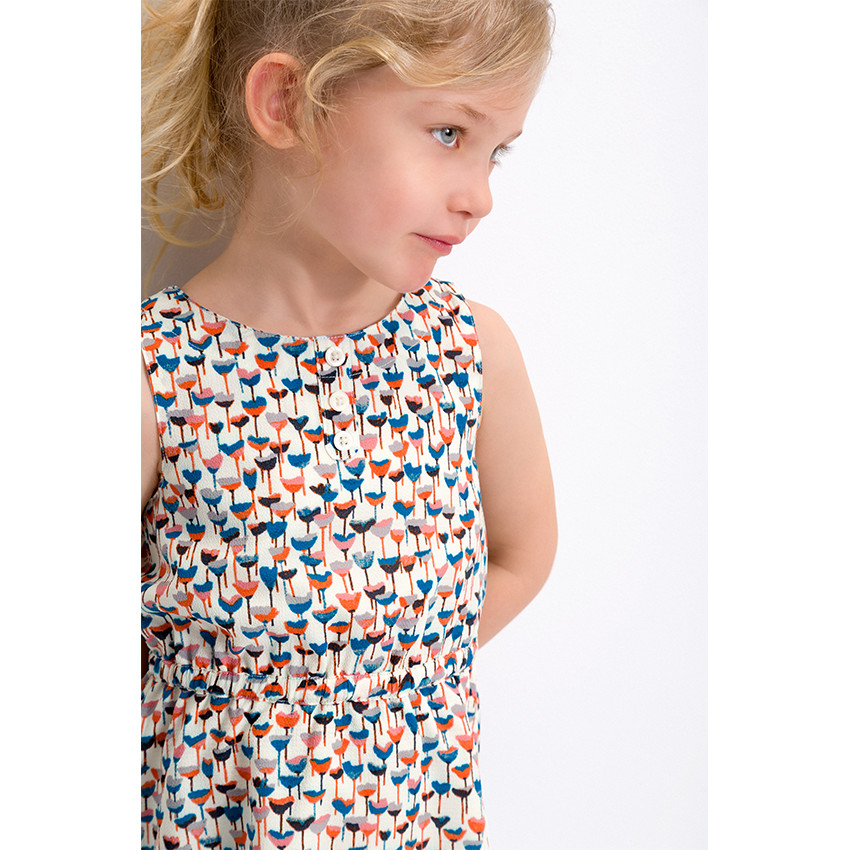 Vestido de crepé con estampado de flores 