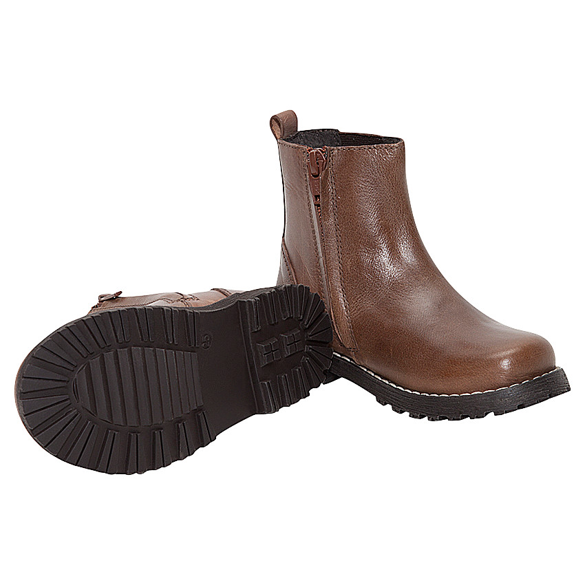 1/2 botines de cuero elásticos con cremallera  