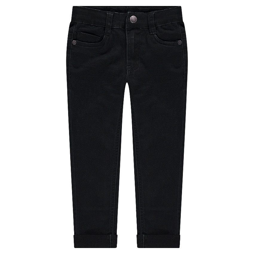 Pantalón con efecto arrugado y bolsillos con inscripción de relieve 