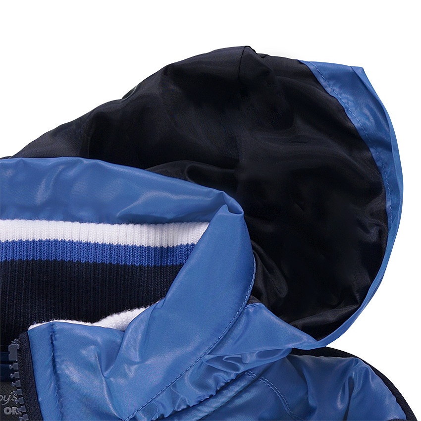 Júnior - Chaqueta de dos materiales con bolsillos con cremallera y capucha integrada 