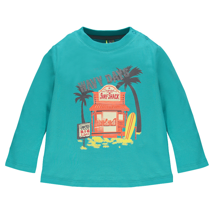 Camiseta de manga larga con palmeras estampadas 