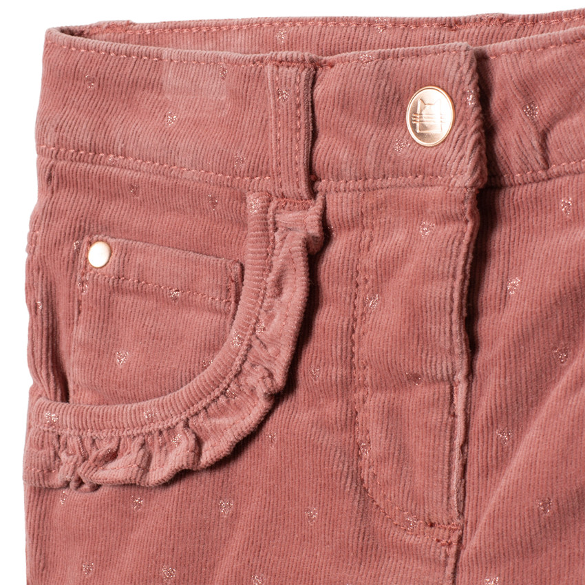 Pantalón de terciopelo con forro polar y estampado gráfico 