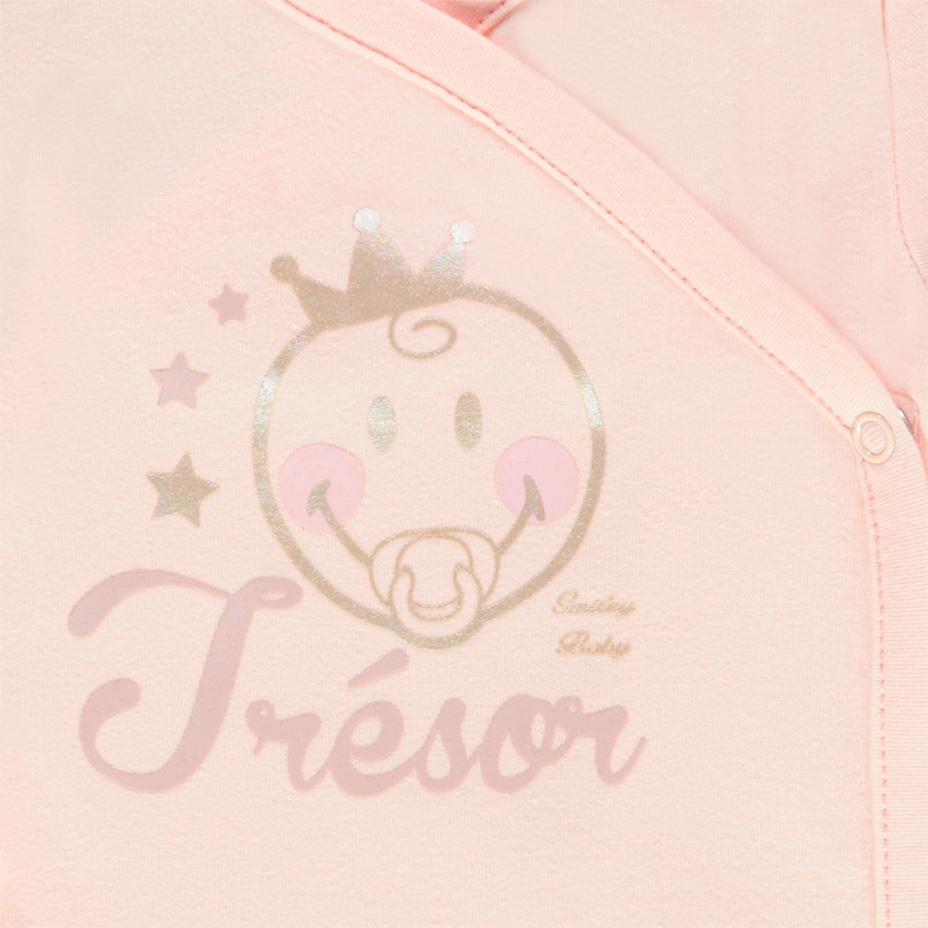 Body liso de manga larga con estampado ©Smiley Baby con brillo  