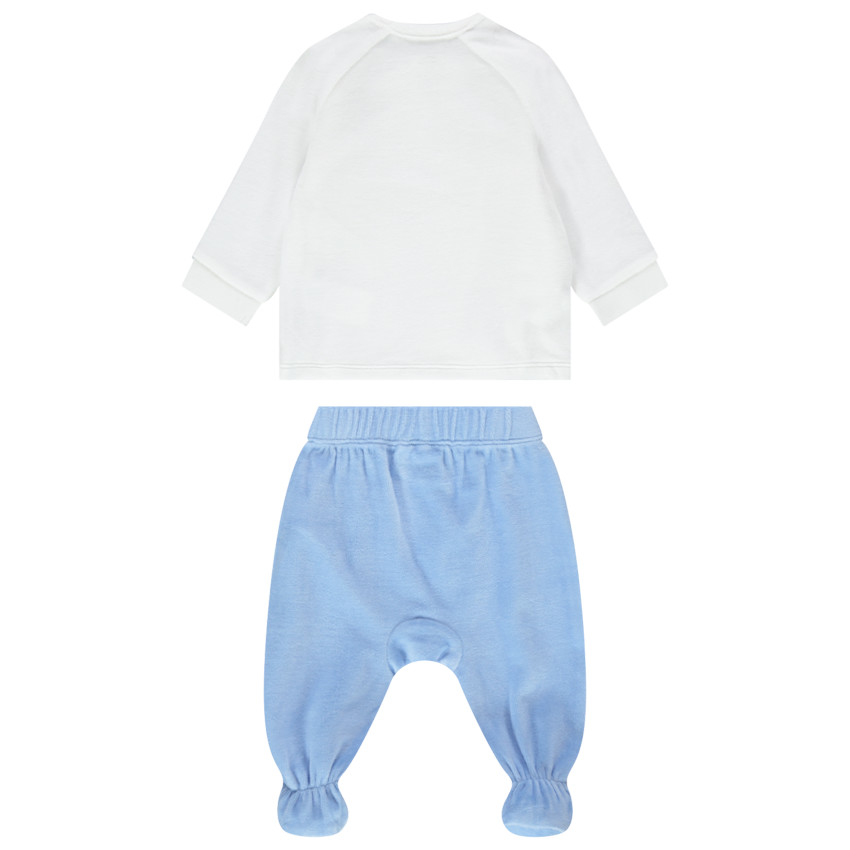 Pijama de terciopelo bicolor con estampados de Smiley 
