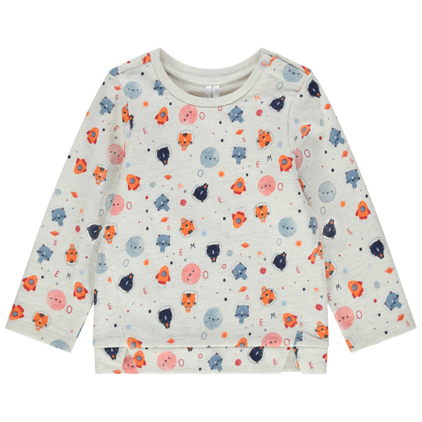 Sudadera de felpa con personajes estampados all-over 