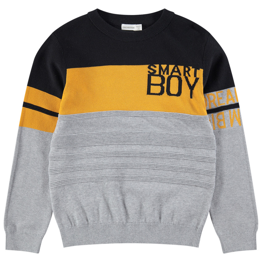 Jersey de punto otomano con inscripciones de jacquard 