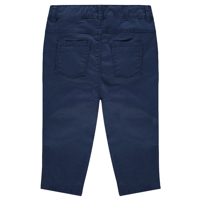 Pantalón de sarga lisa teñida 