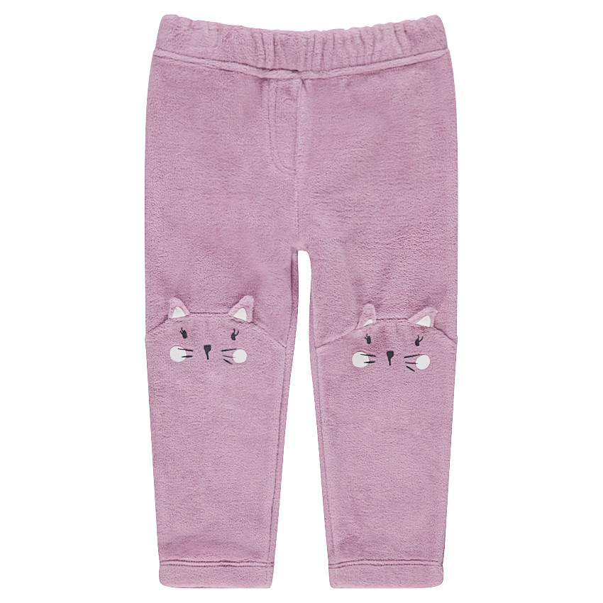 Pantalón de terciopelo con dibujo de animal en las rodillas 
