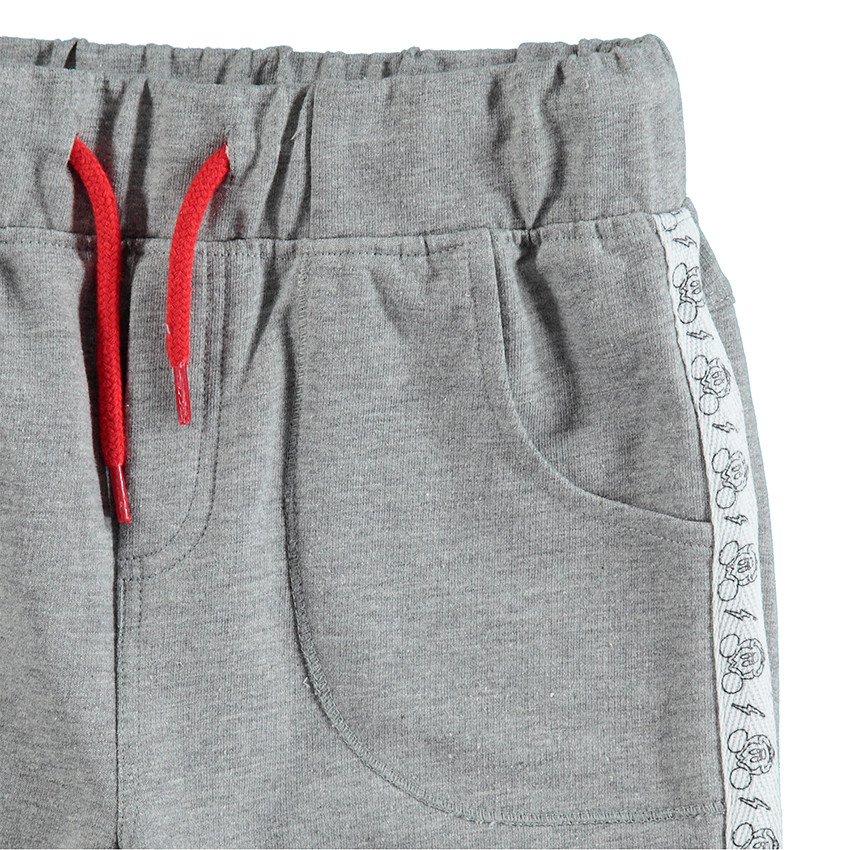 Bermudas de fela jaspeada con bandas con estampado de Mickey 