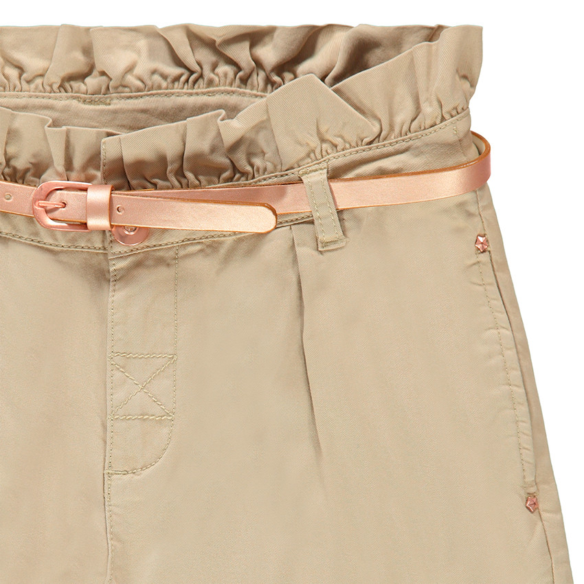 Pantalón de sarga con cinturón brillante extraíble 