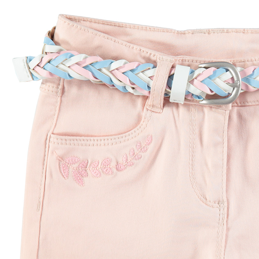 Pantalón slim con cinturón trenzado desmontable 