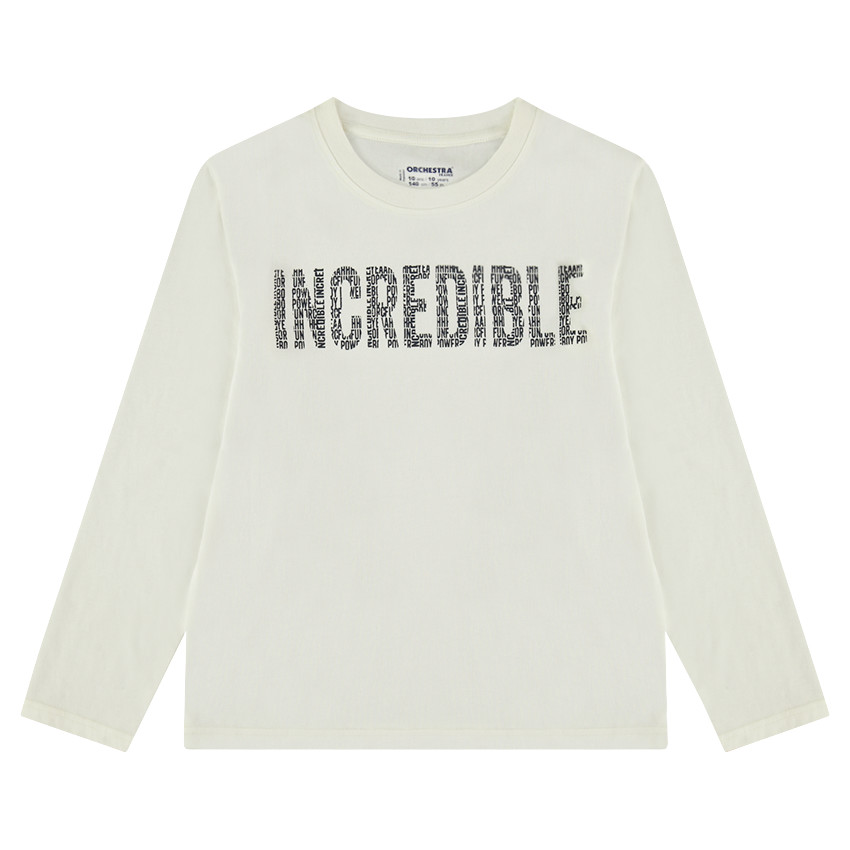 Júnior - Camiseta de manga larga con mensaje estampado 