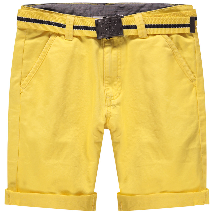 Júnior - Bermudas de algodón teñido con cinturón desmontable 