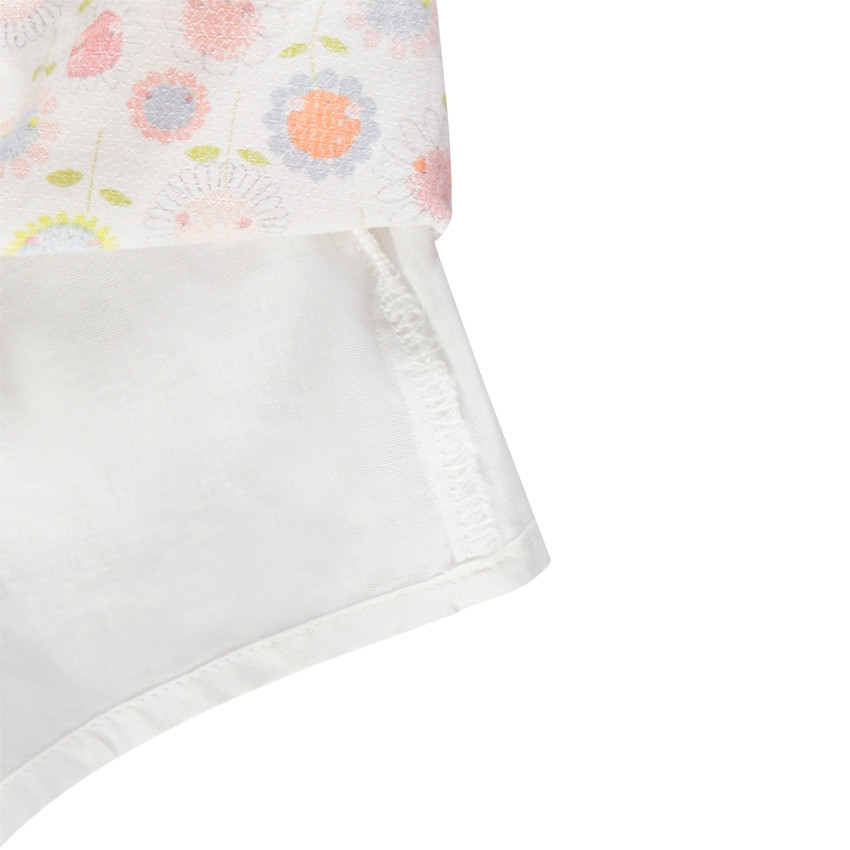Túnica de manga larga, estampado de flores 