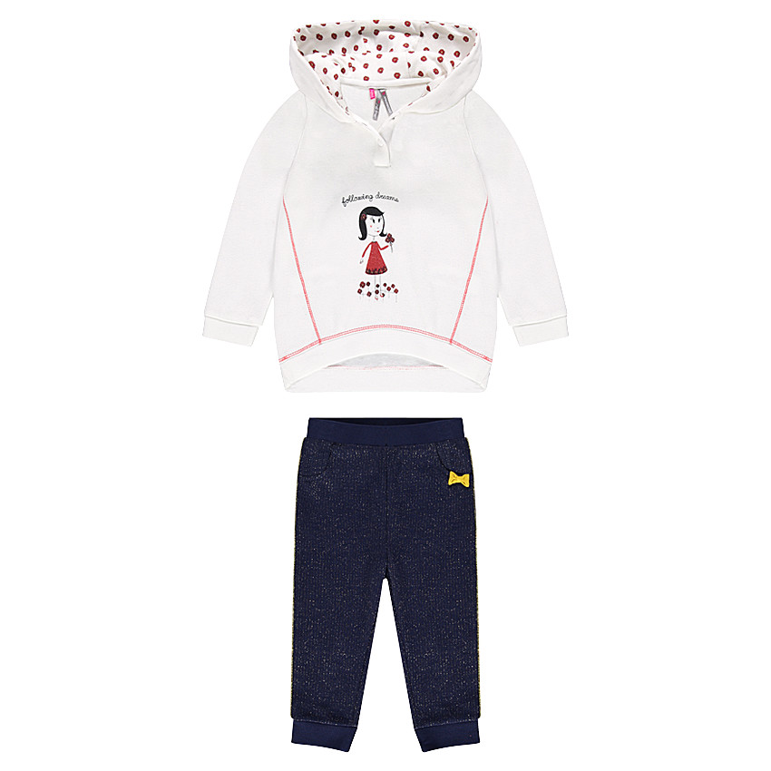 Chándal de sudadera estampada y pantalón brillante 