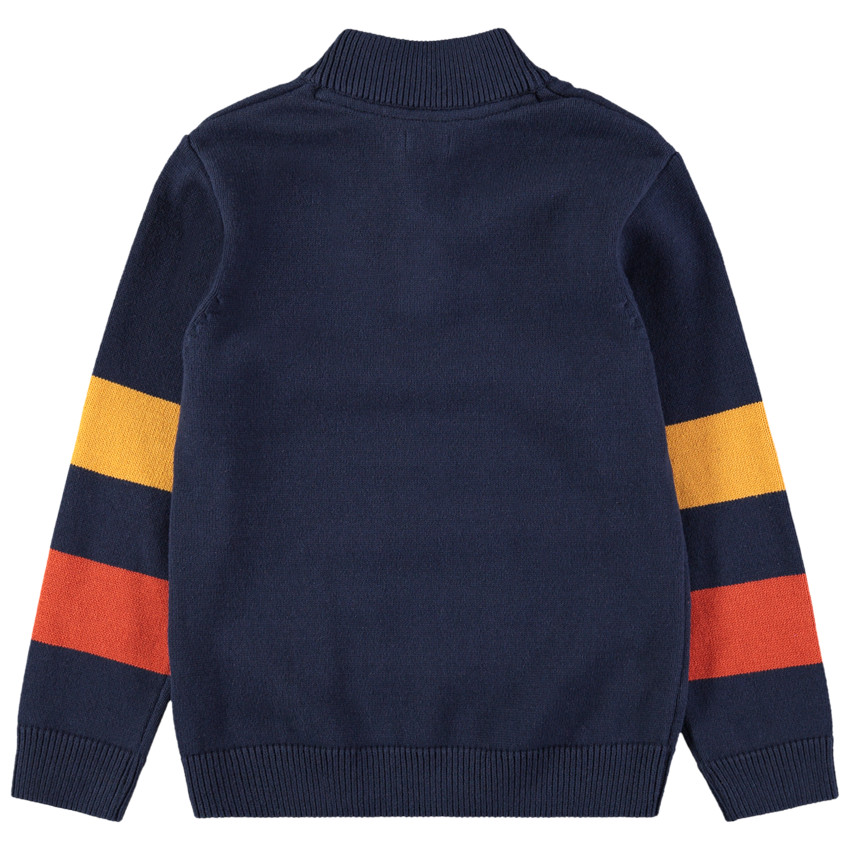 Júnior - Jersey de punto con inscripciones de jacquard y cuello con cremallera 