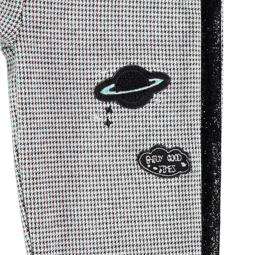 Júnior - Jeggings de pata de gallo con parches y bandas brillantes  Additional Júnior - Jeggings de pata de gallo con parches y bandas brillantes