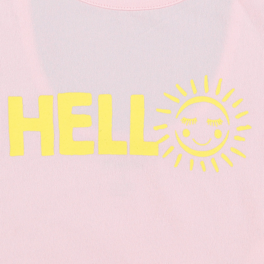 Body de algodón liso con mensaje estampado en la parte delantera 