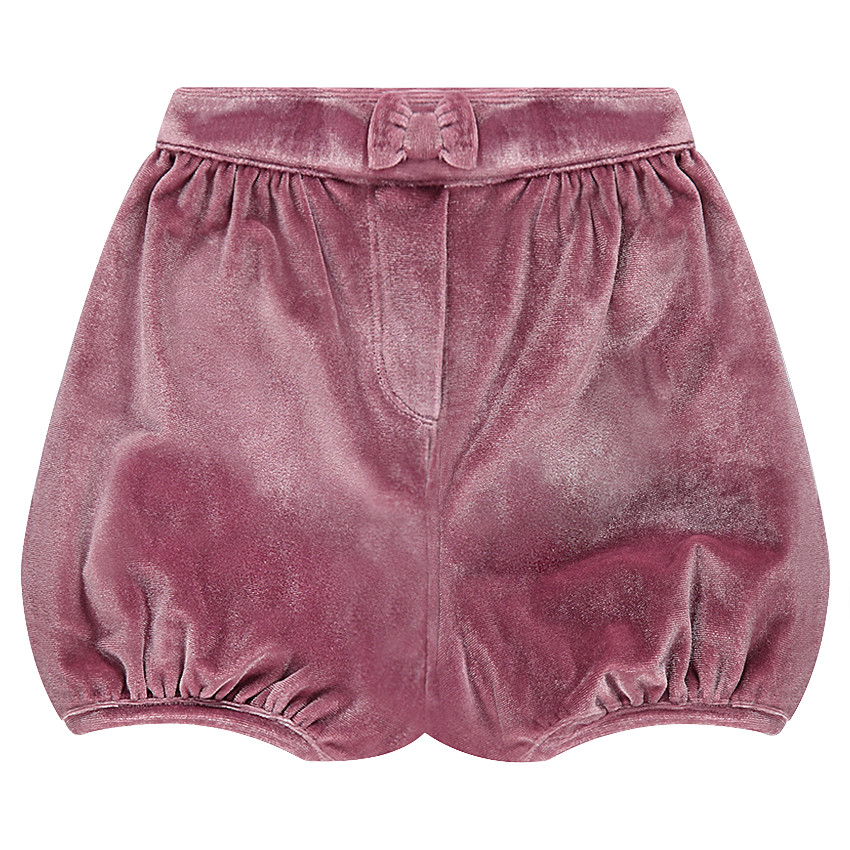 Shorts bombachos en terciopelo arrugado   Additional Shorts bombachos en terciopelo arrugado