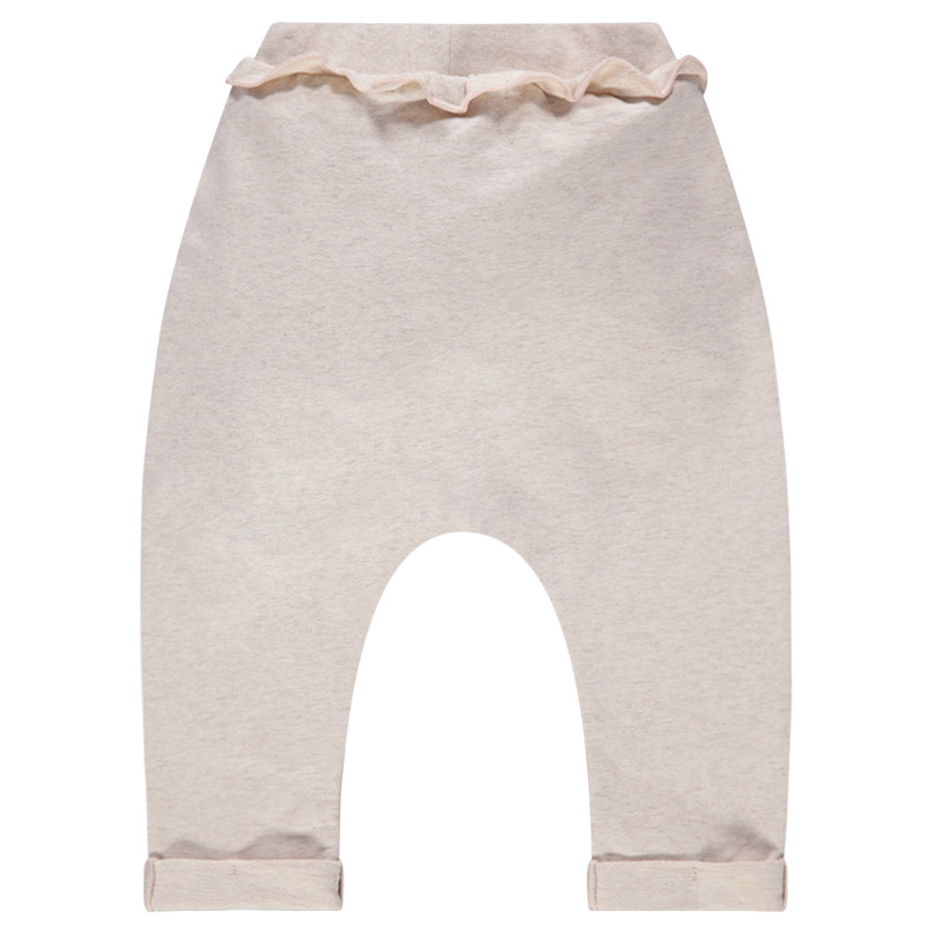 Pantalón de chándal de felpa lisa con detalles estampados 