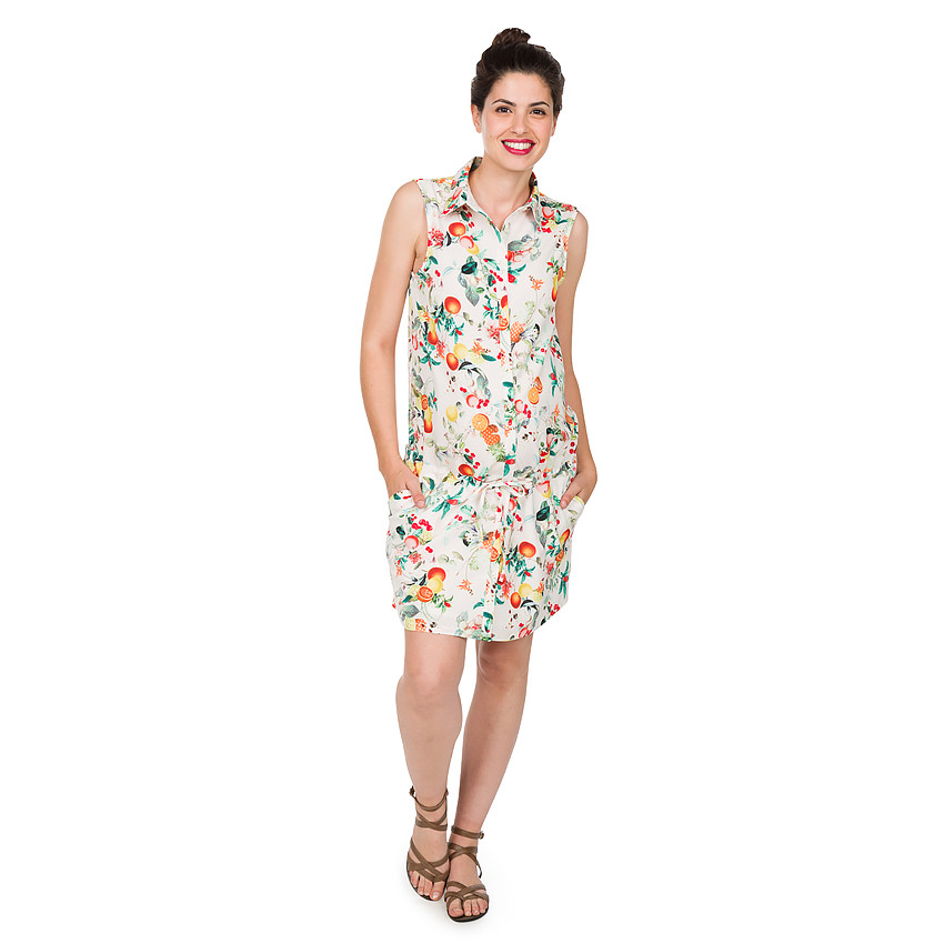 Vestido premamá con estampado de frutas all-over 