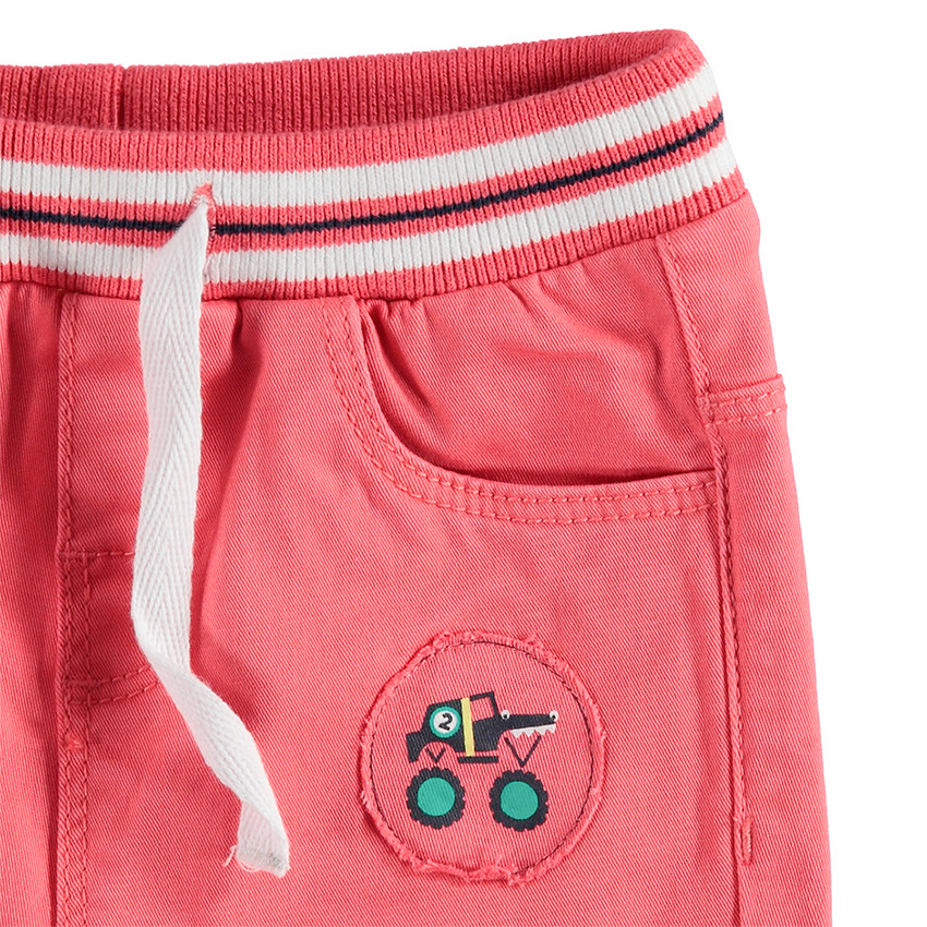 Bermudas de algodón teñido con cintura elástica 