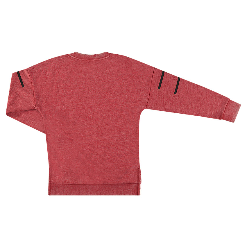 Júnior - Sudadera de muletón teñido con cremallera y texto estampado 