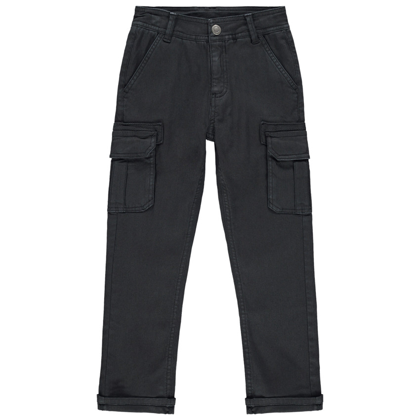 Pantalon cargo droit uni pour enfant garçon 