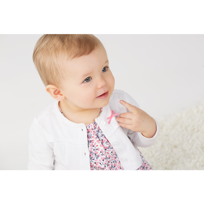 Conjunto de 3 piezas con túnica de flores, chaqueta y leggings lisos 