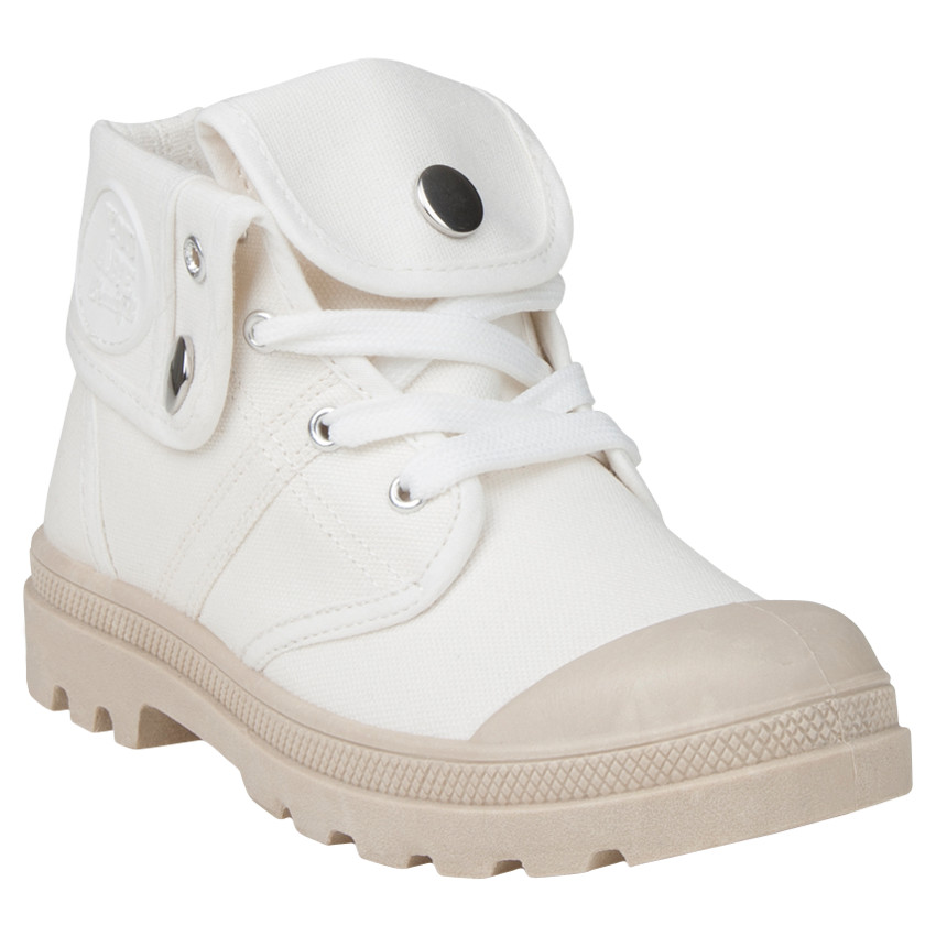 Zapatillas de deporte de caña alta de tela con pliegue a lo largo del cuello 